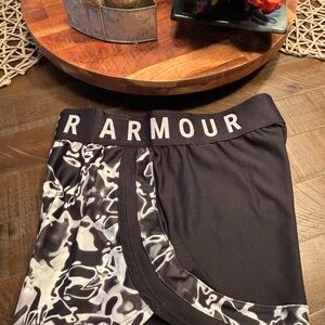 Under Armour Women's Athletic Shorts in Black and White